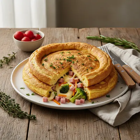 Omelette Jambon-Fromage aux Légumes