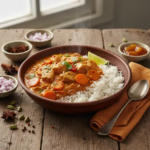 Curry de Thon aux Carottes et Riz