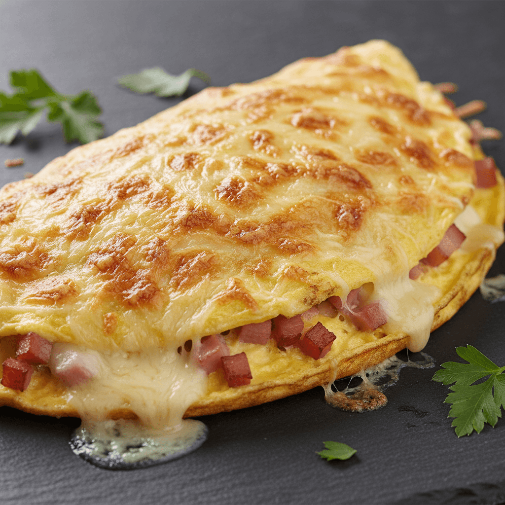 Omelette Jambon-Fromage Gratinée