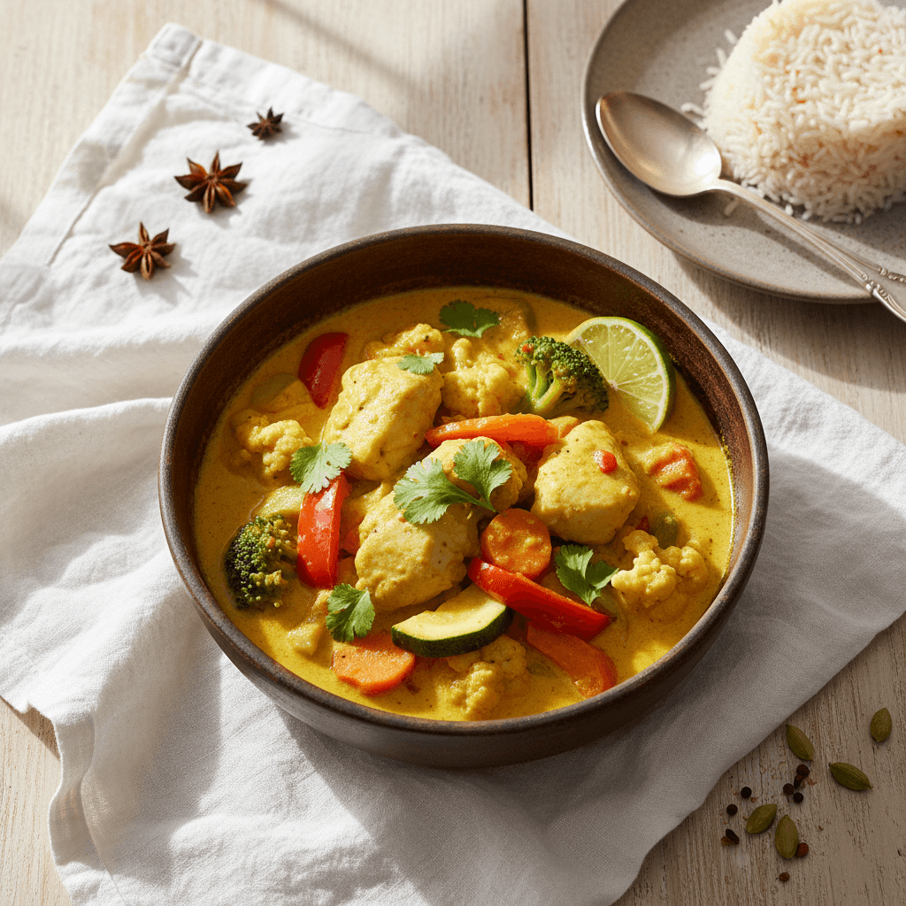Curry de Poisson aux Légumes et Lait de Coco
