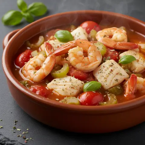 Cioppino aux fruits de mer et tomates