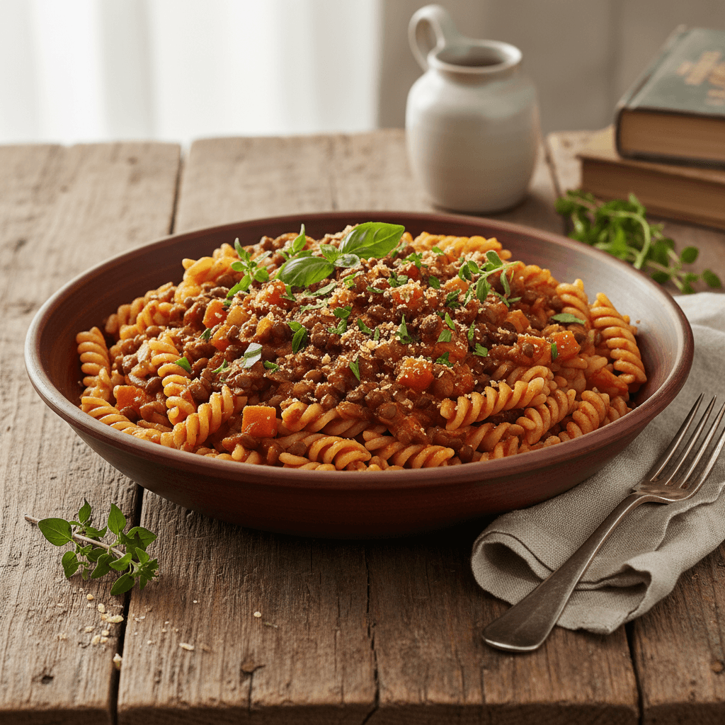 Lentil Bolognese Pasta