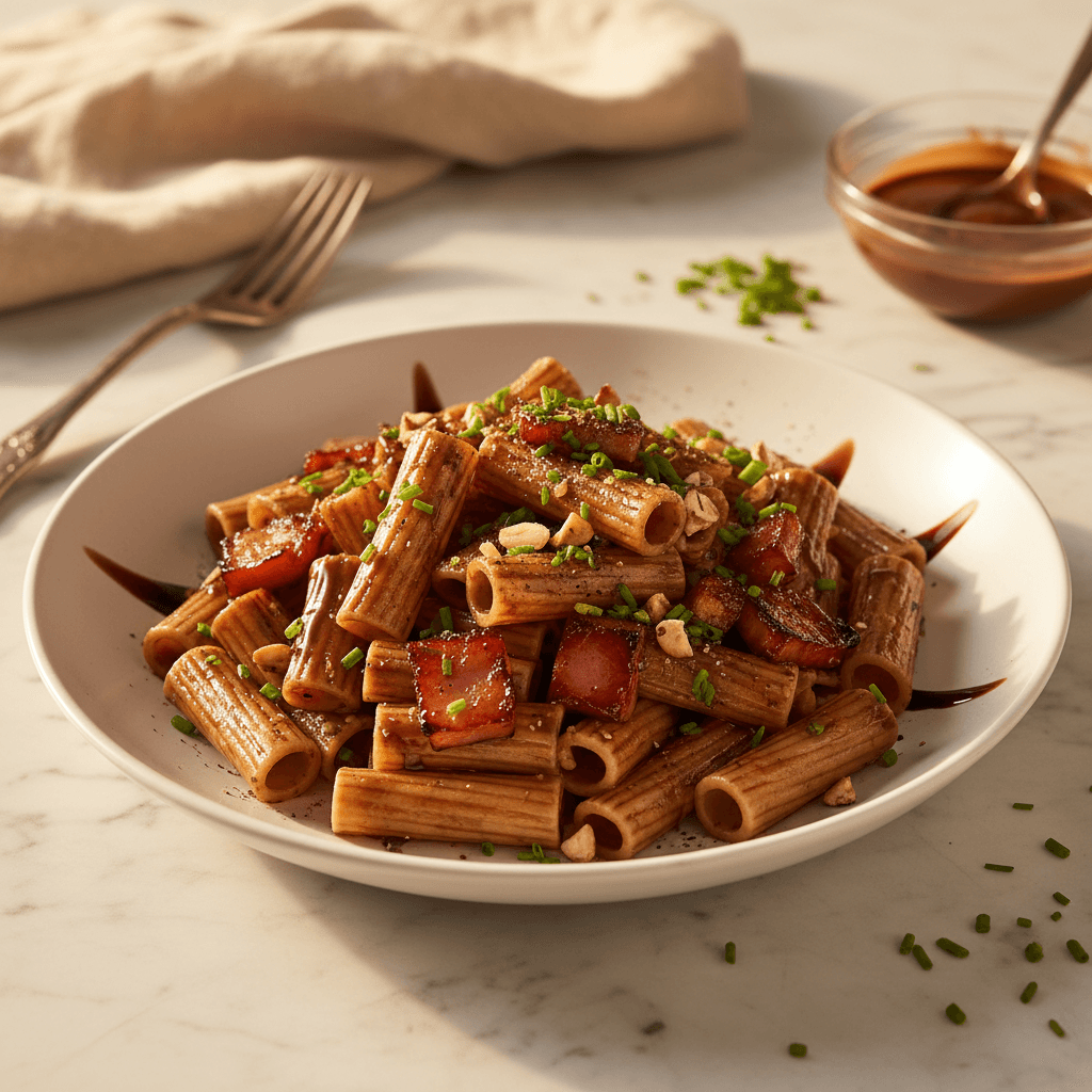 Pâtes à la Sauce Chocolat-Jambon Sucré-Salé