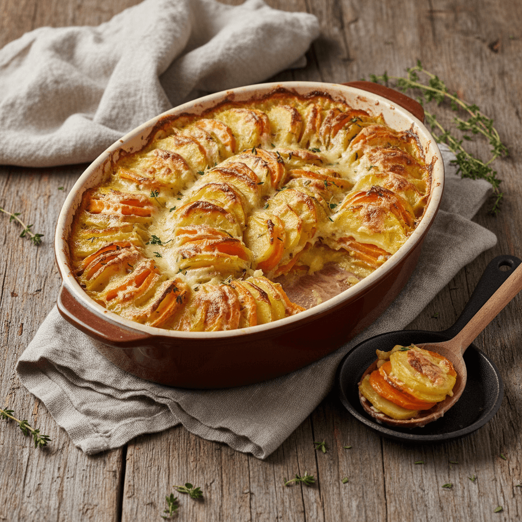 Kartoffel- und Möhrenauflauf