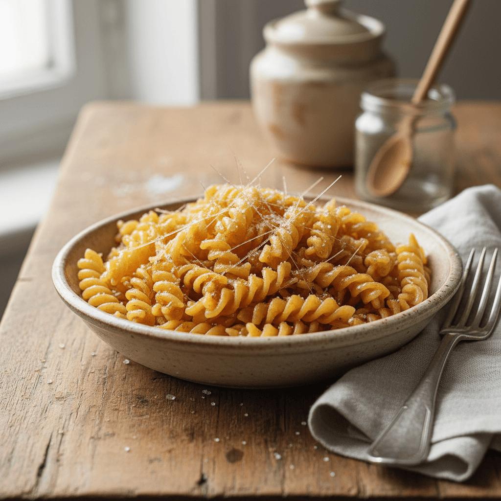 Pasta mit karamellisierter Butter und Zucker