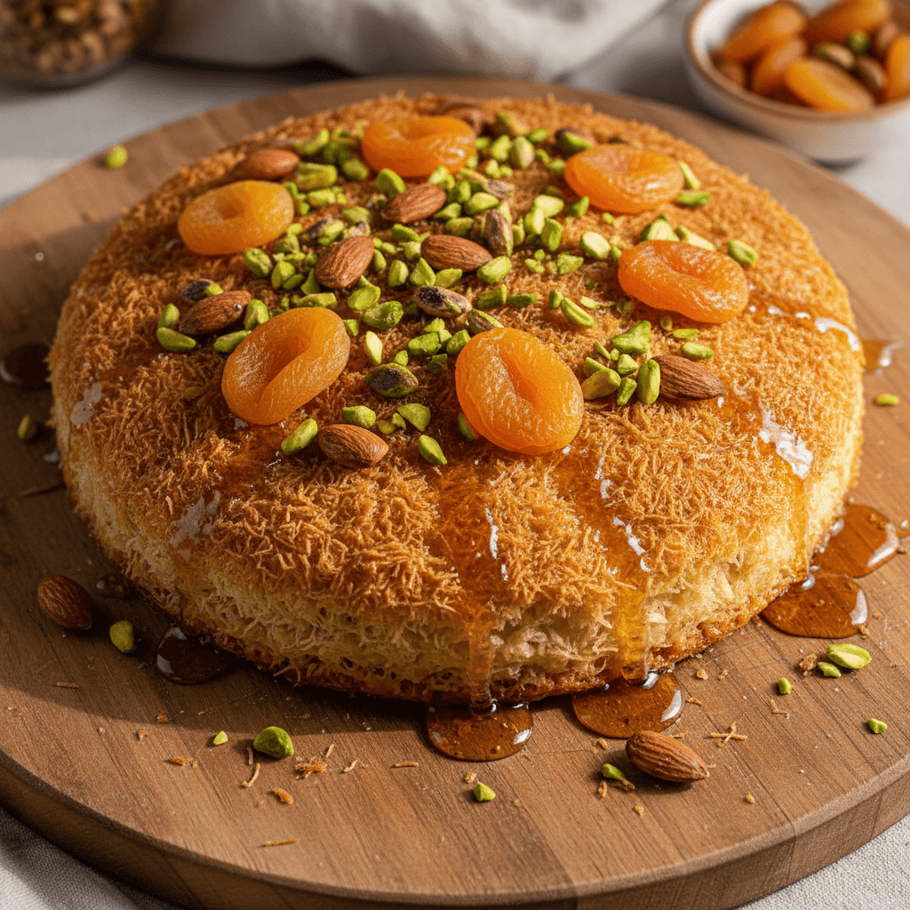 Konafa mit Trockenfrüchten und Honig