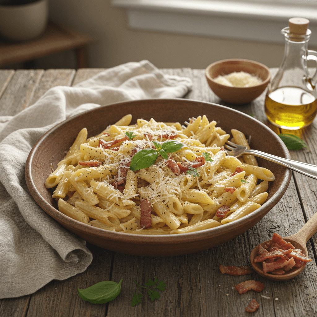 Easy Carbonara Penne