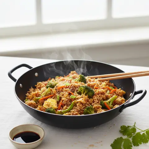 Riz Sauté Asiatique Œufs Brocoli Carotte