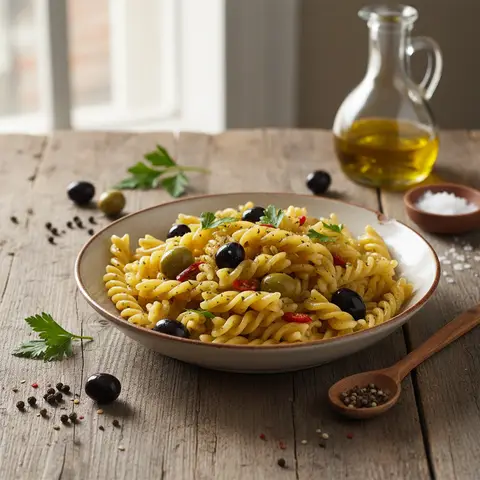 Pâtes aux Olives et Huile d'Olive