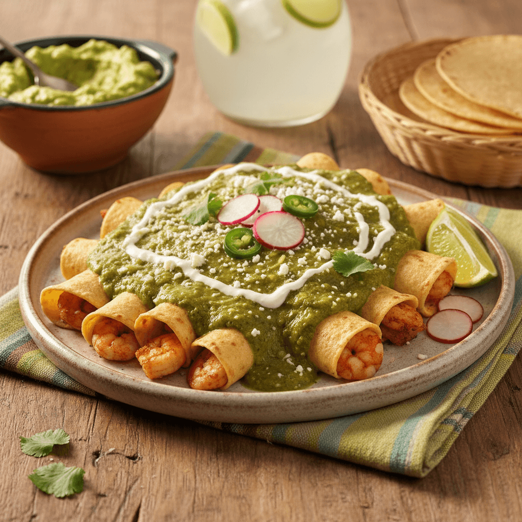 Enchiladas Vertes au Crevettes