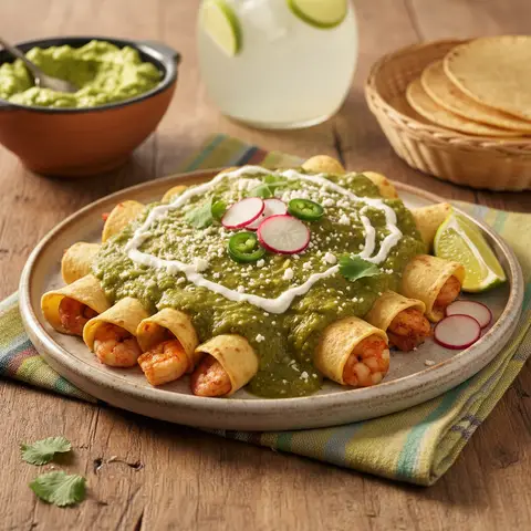 Enchiladas Vertes au Crevettes