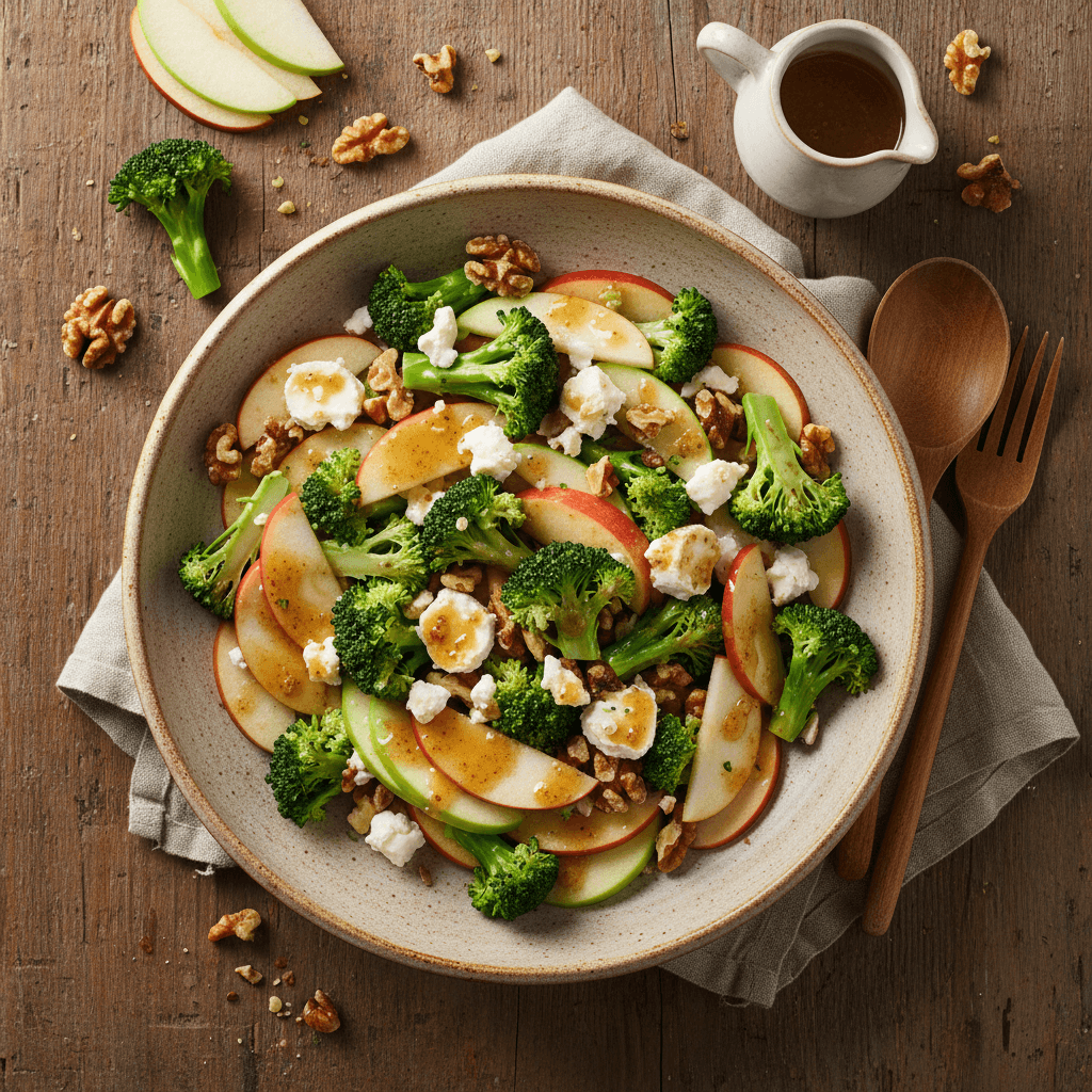 Salade Gourmande Pommes Noix Brocoli Miel