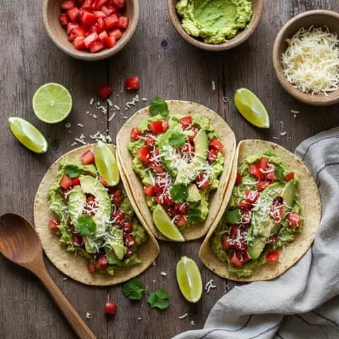 Tacos Végétariens aux Tomates et Avocat