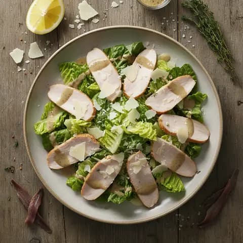 Salade César froide à la dinde fumée