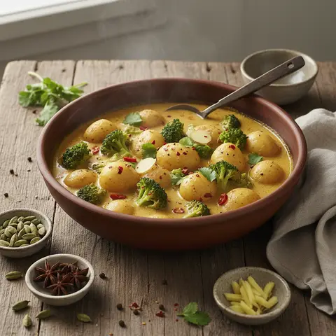 Curry de Pommes de Terre et Brocoli au Lait de Coco