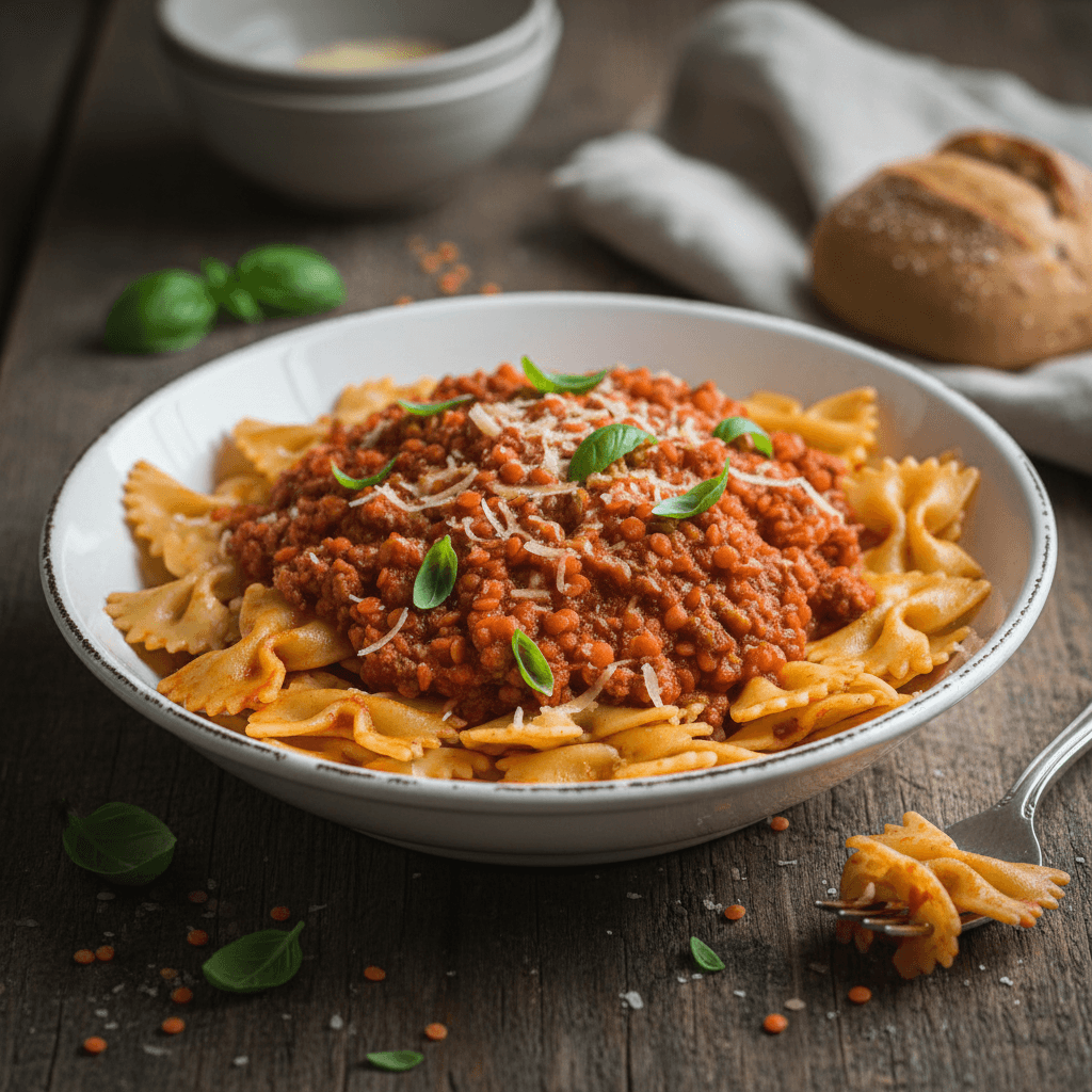 Vegetarian Red Lentil Bolognese