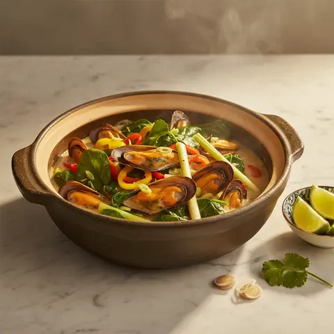 Moules à la thaïe au lait de coco et citronnelle