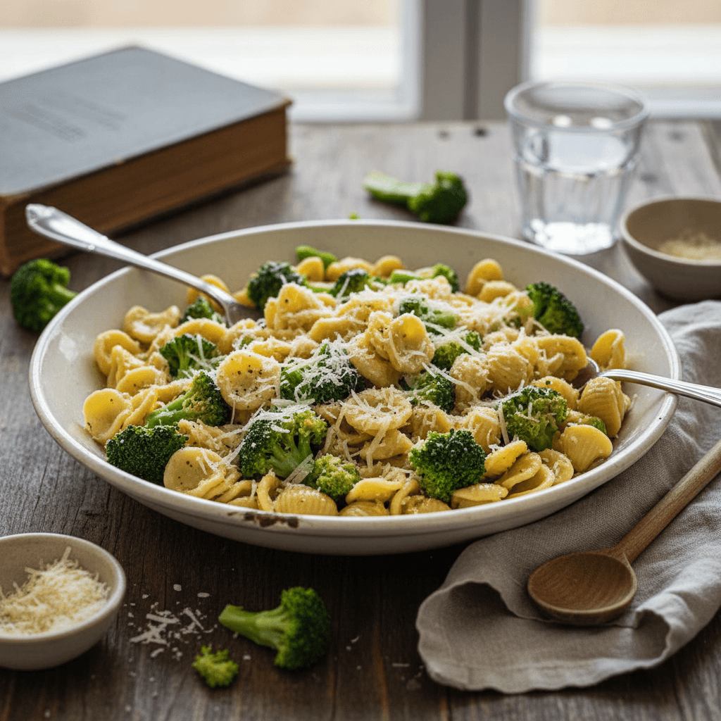 Pasta mit Parmesan und Brokkoli