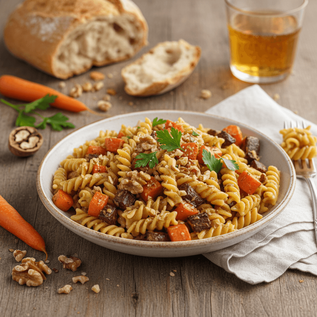 Pasta with Walnuts and Roasted Carrots