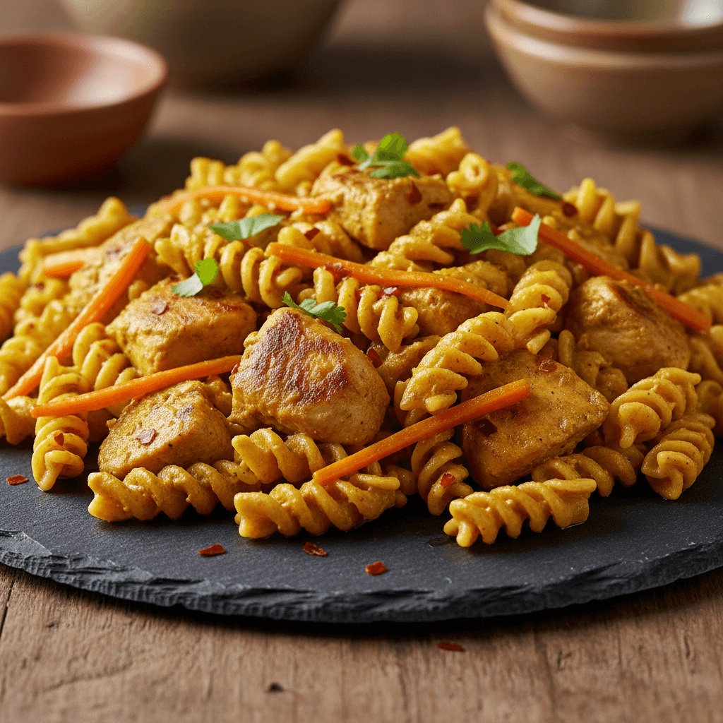 Pâtes au Curry et Poulet