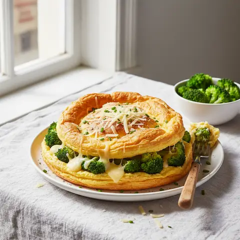 Omelette soufflée au gruyère et brocoli