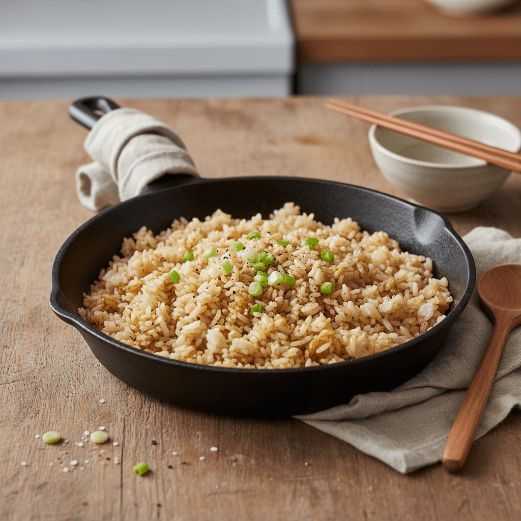 Riz sauté simple à la poêle