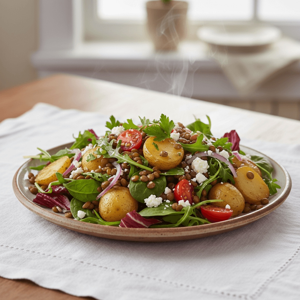 Salade Composée Chaude aux Lentilles et Pommes de Terre