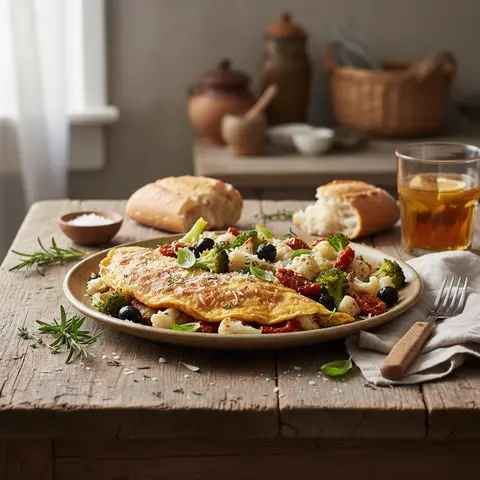 Omelette Italienne aux Légumes Rôtis