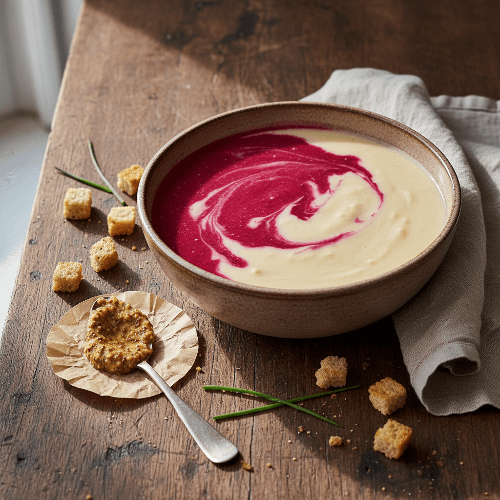 Creamy Cauliflower and Beet Soup