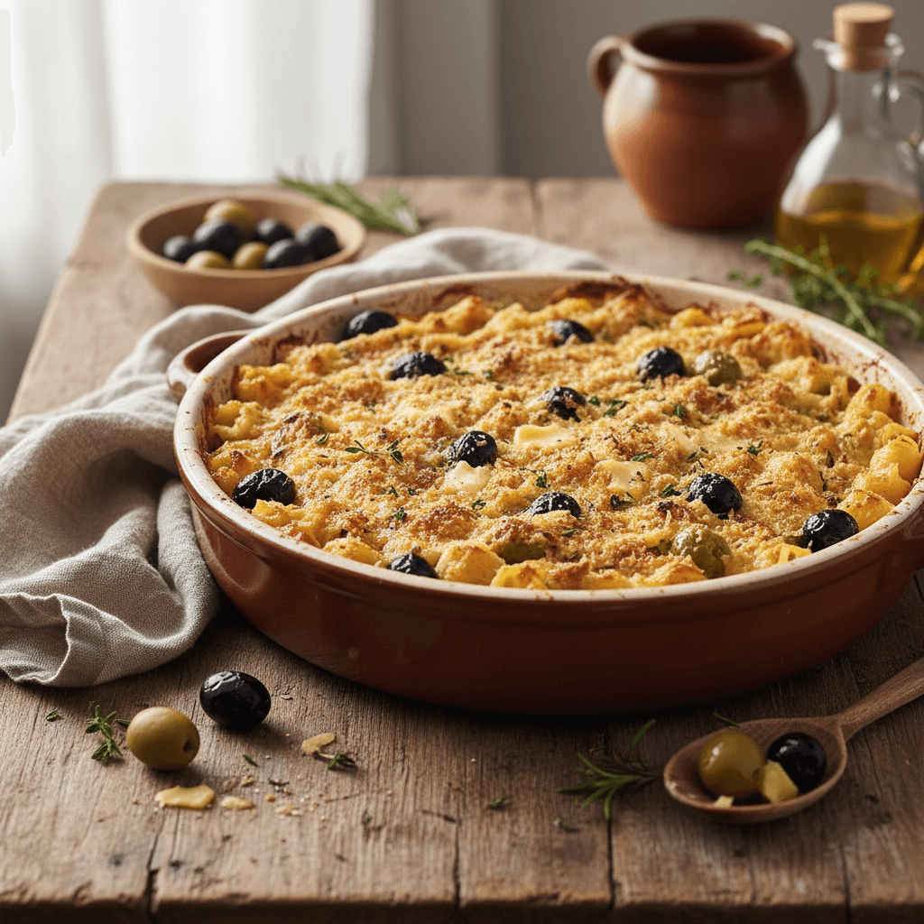 Pasta Shell and Olive Gratin