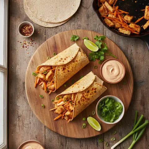 Wraps Poulet-Carotte Épicés