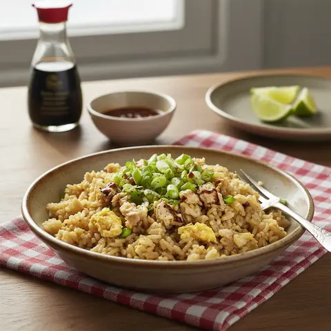 Riz Sauté aux Œufs et Thon