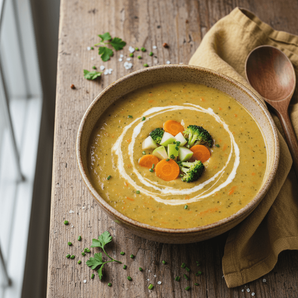 Comforting Carrot, Broccoli and Apple Soup