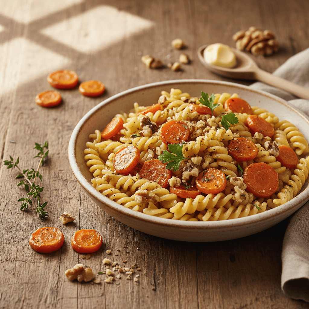 Pasta with Walnuts and Roasted Carrots