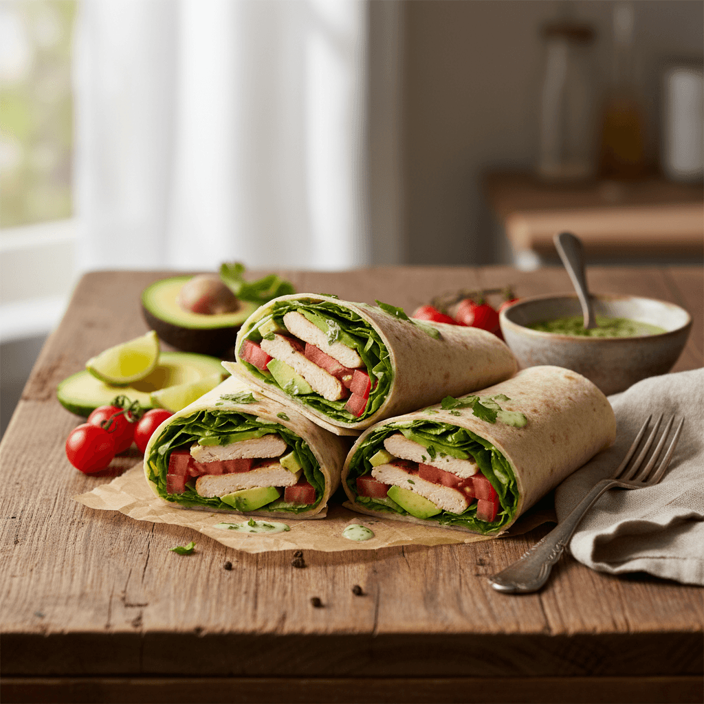 Wraps Poulet, Avocat et Tomate