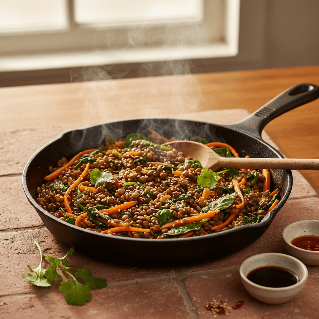 Poêlée Sautée Lentilles & Légumes