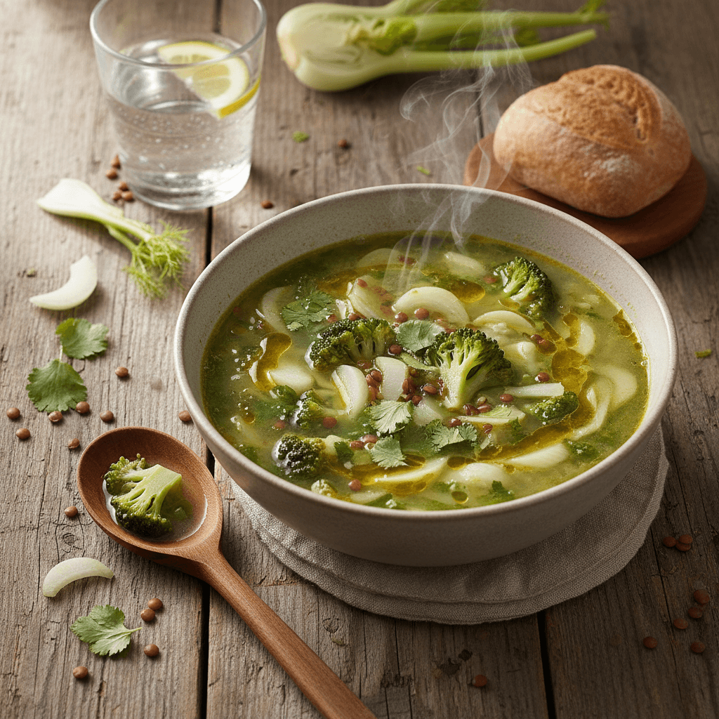 Asian Fennel-Broccoli Lentil Soup