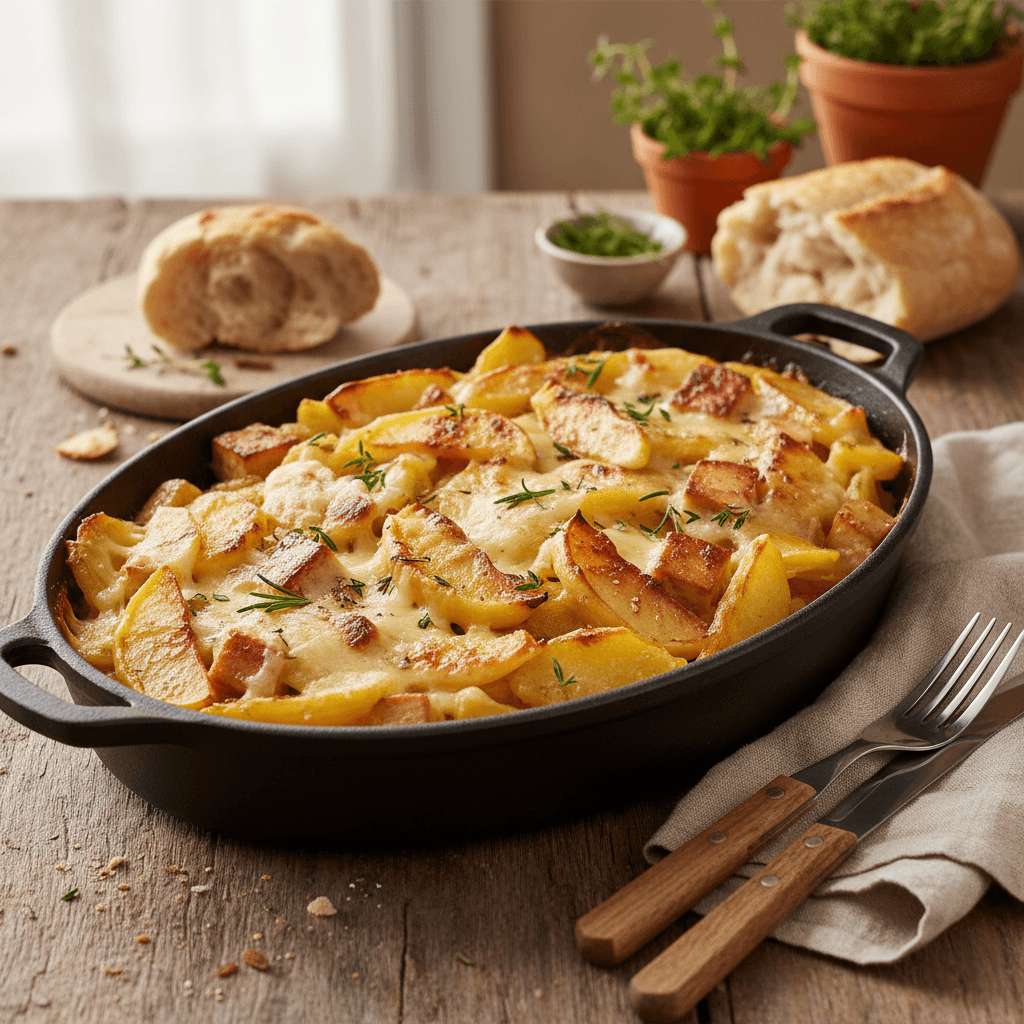 Vegetarian Tartiflette with Apples