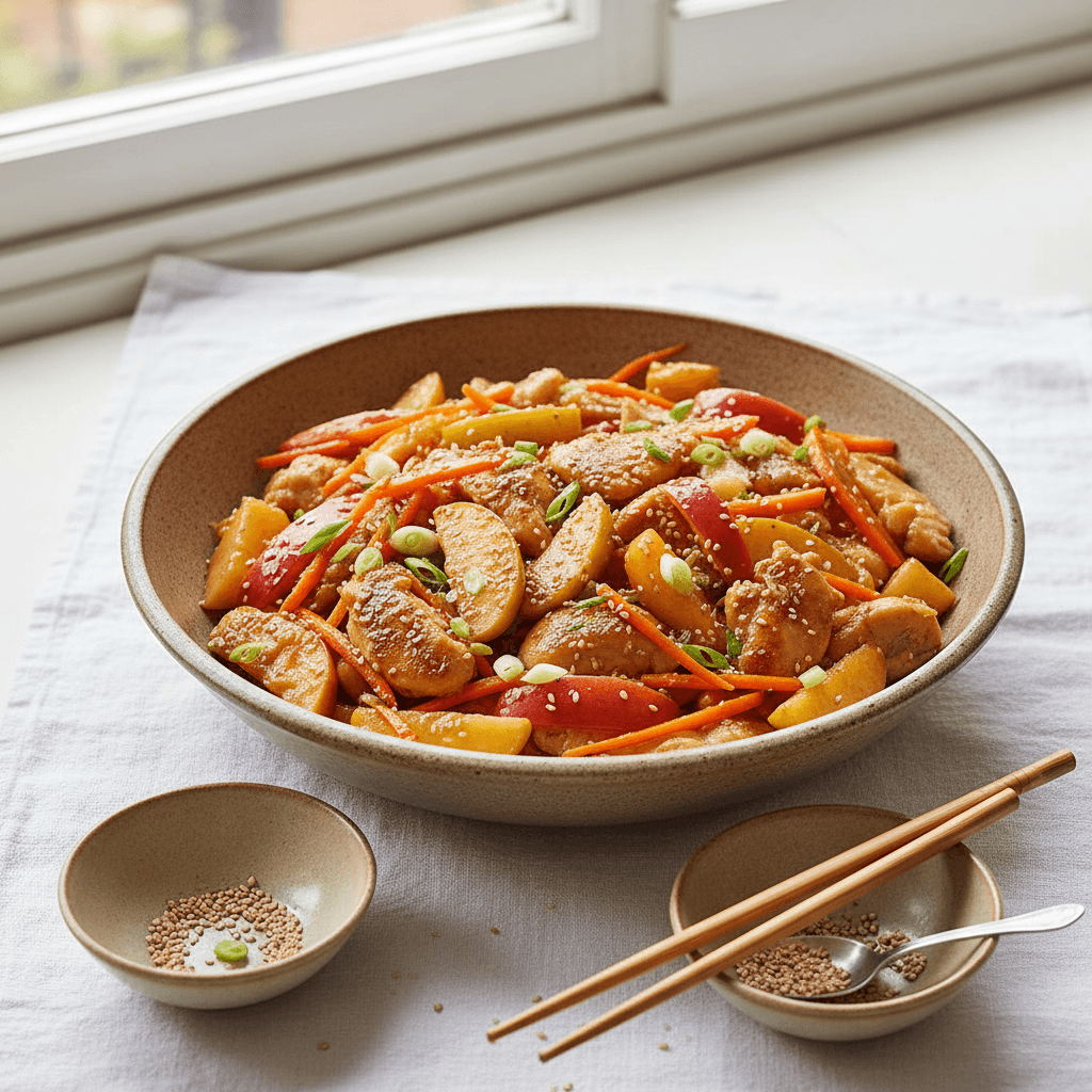 Poêlée poulet-carottes aux pommes