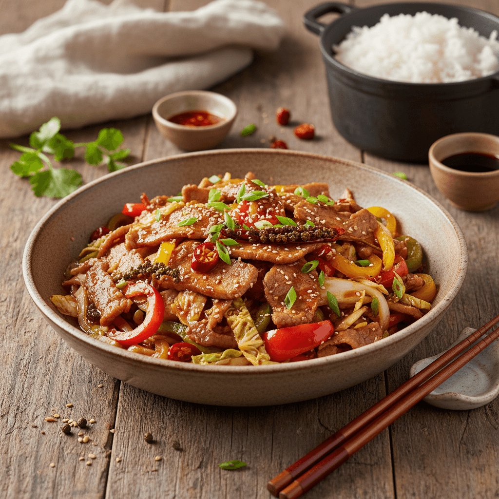 Sichuan Pork Stir-Fry with Peppers