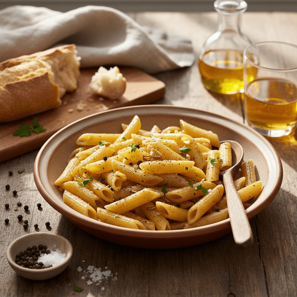 Penne mit Olivenöl und Pfeffer (Aglio e Olio)