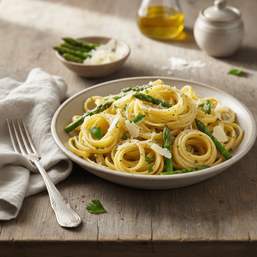 Pâtes aux Asperges et Parmesan