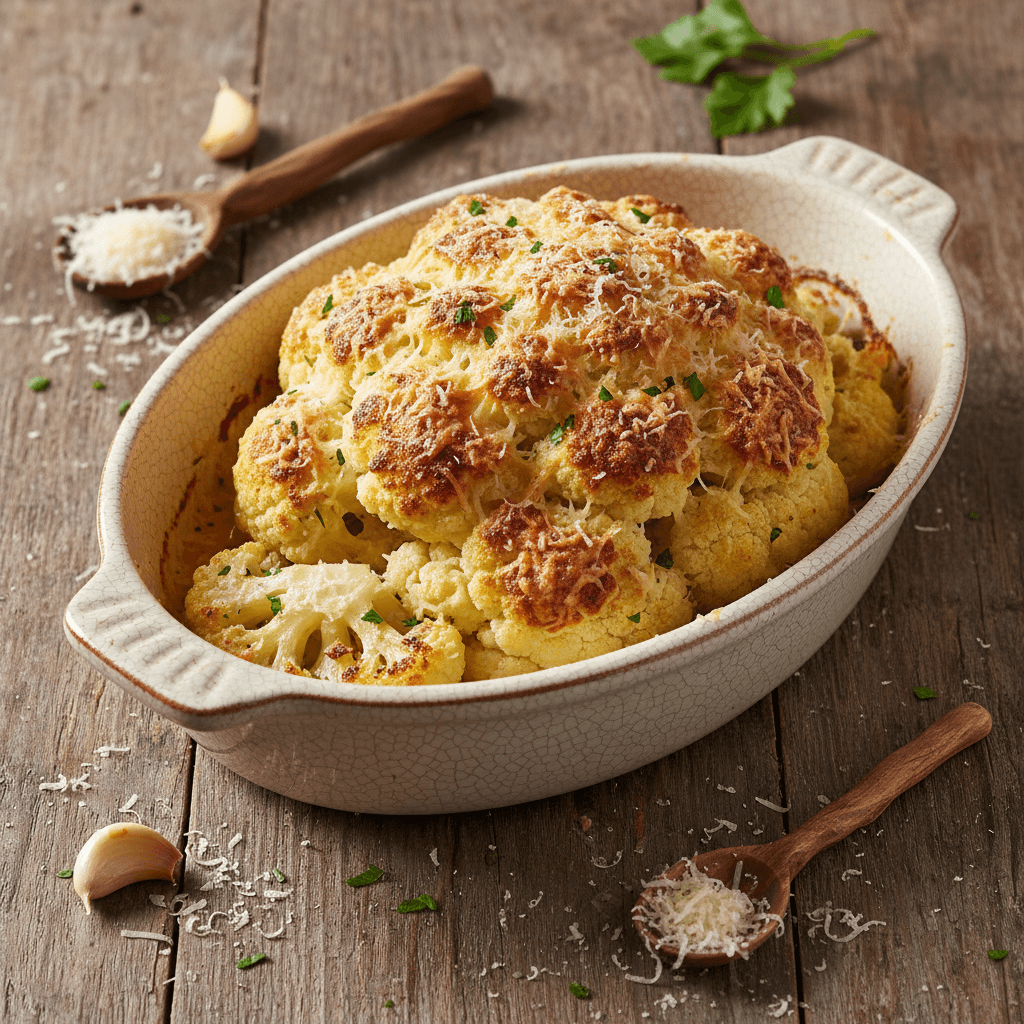 Roasted Cauliflower with Parmesan