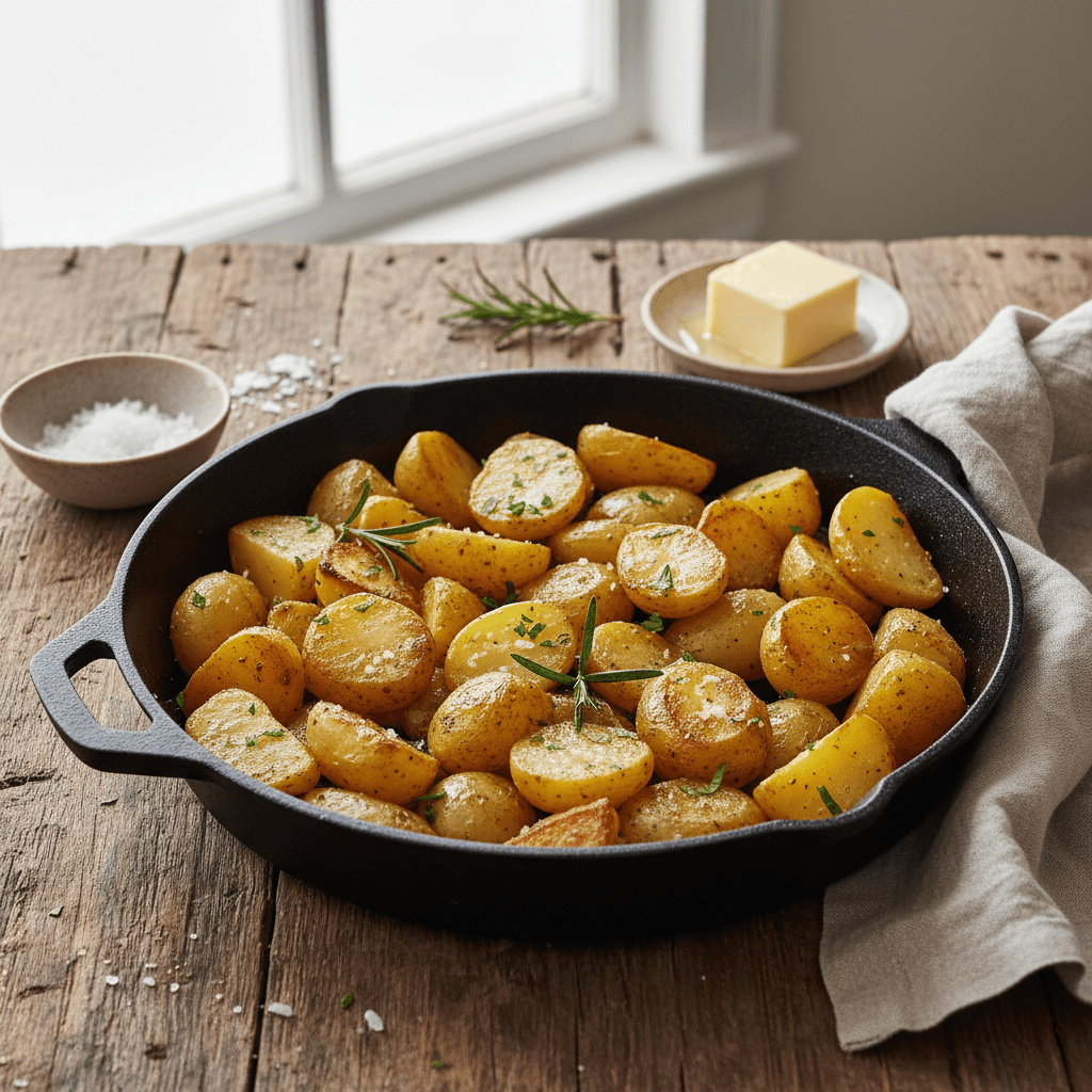 Gebratene Kartoffeln in der Pfanne