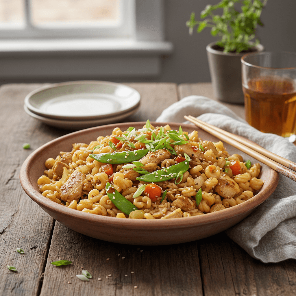 Stir-Fried Rice and Pasta with Vegetables