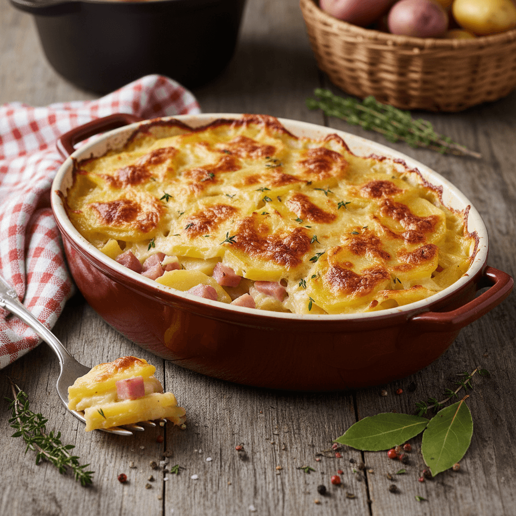 Kartoffel-Schinken-Gratin