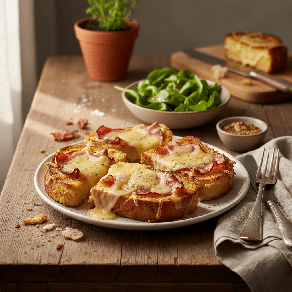 Pain Perdu Salé au Jambon et Fromage