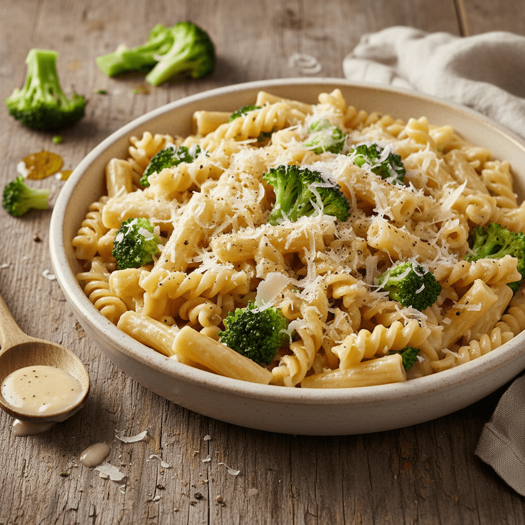 Nudeln mit Parmesan und Brokkoli