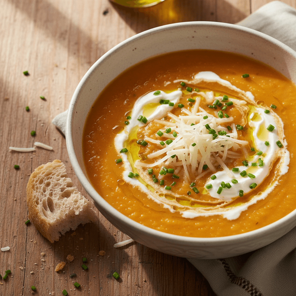 Cremige Möhren-Lauch-Suppe