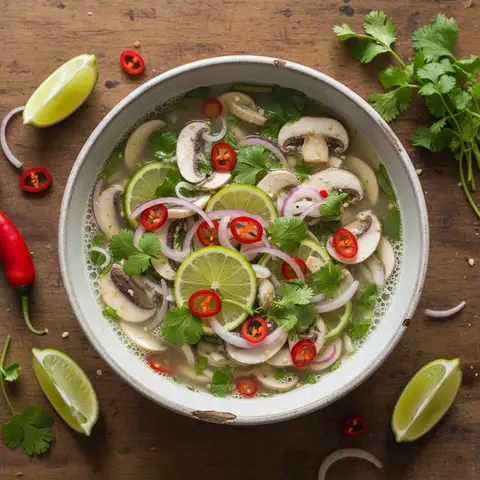 Ceviche de champignons pleurotes au citron vert et piment